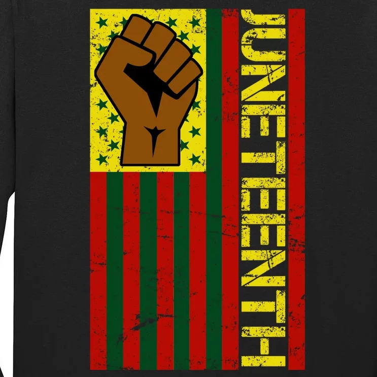 Juneteenth Flag Independence Day Vintage Celebration Tall Long Sleeve T-Shirt