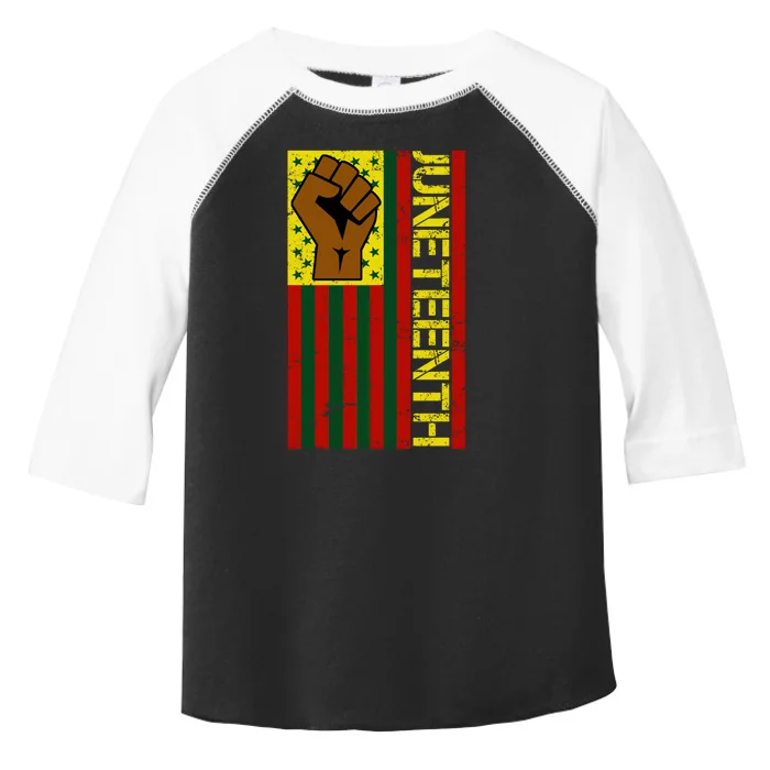 Juneteenth Flag Independence Day Vintage Celebration Toddler Fine Jersey T-Shirt