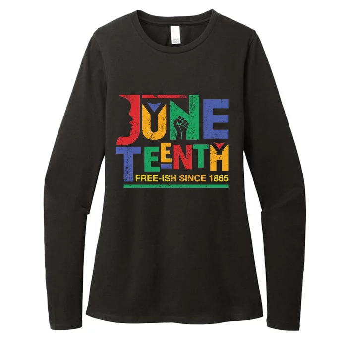 Juneteenth Free-ish Since 1865 African Color Womens CVC Long Sleeve Shirt