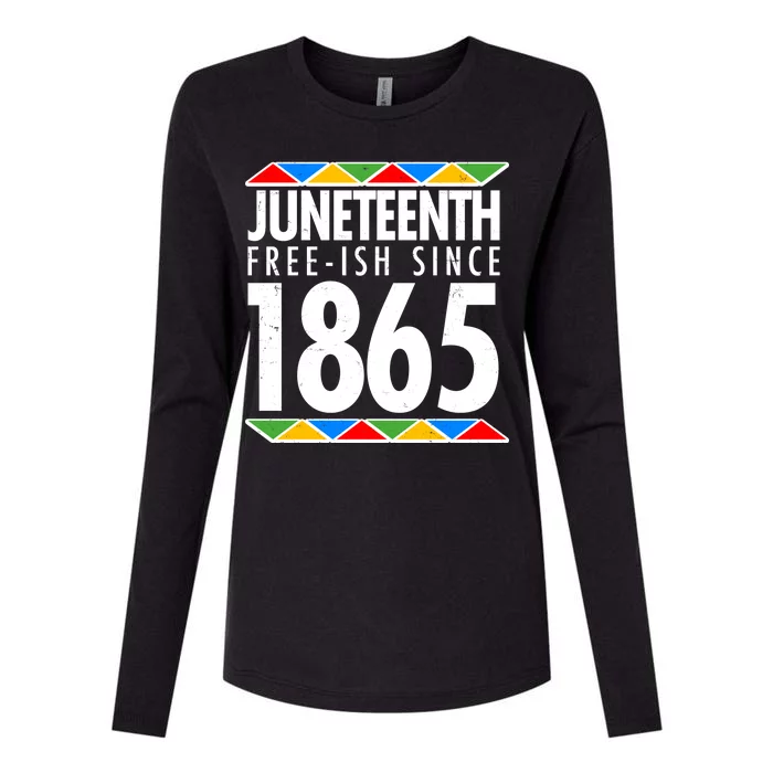 Juneteenth Free-ish Since 1865 African Colors Womens Cotton Relaxed Long Sleeve T-Shirt