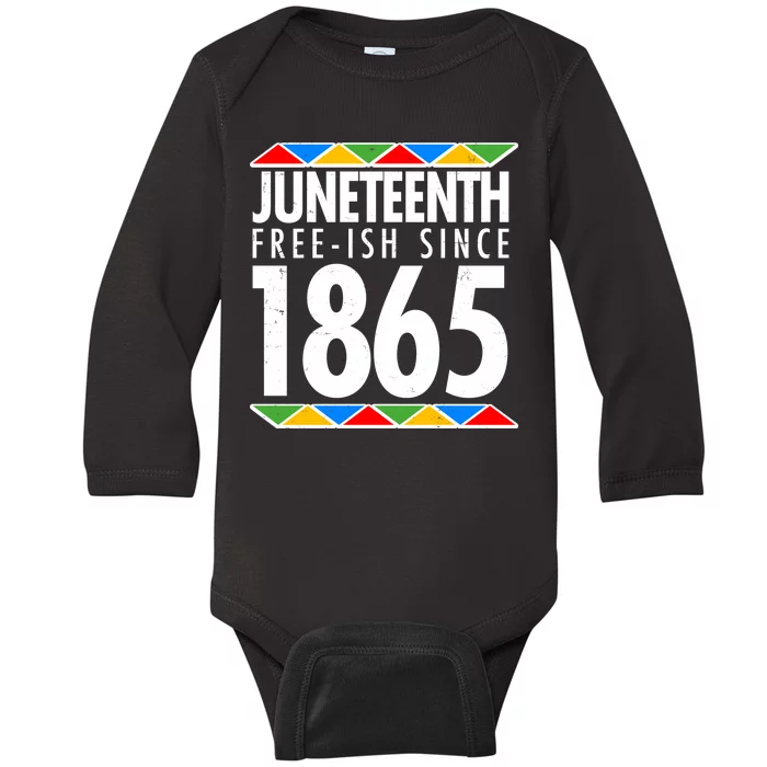 Juneteenth Free-ish Since 1865 African Colors Baby Long Sleeve Bodysuit