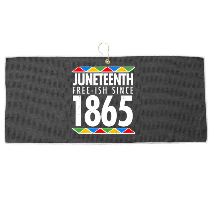 Juneteenth Free-ish Since 1865 African Colors Large Microfiber Waffle Golf Towel