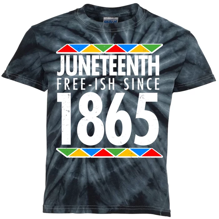 Juneteenth Free-ish Since 1865 African Colors Kids Tie-Dye T-Shirt