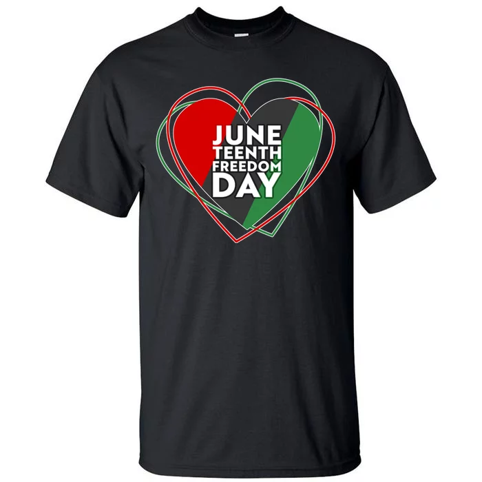 Juneteenth Freedom Day Heart Traditional Colors Tall T-Shirt