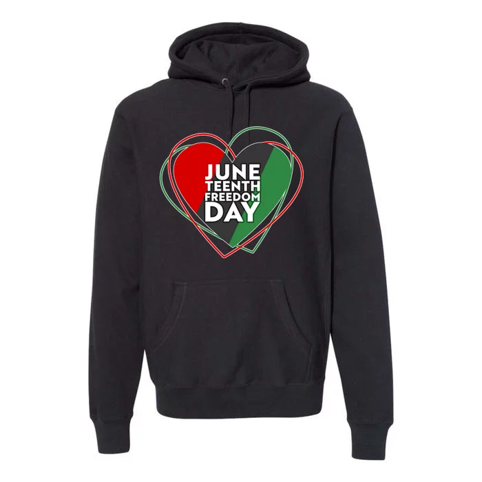 Juneteenth Freedom Day Heart Traditional Colors Premium Hoodie