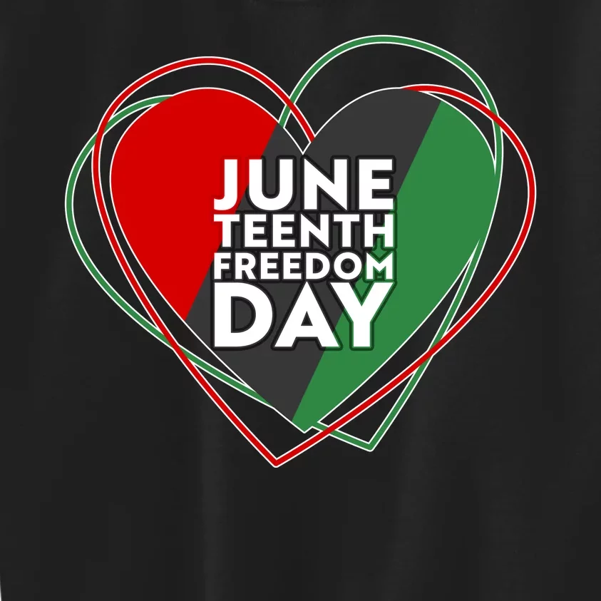 Juneteenth Freedom Day Heart Traditional Colors Kids Sweatshirt