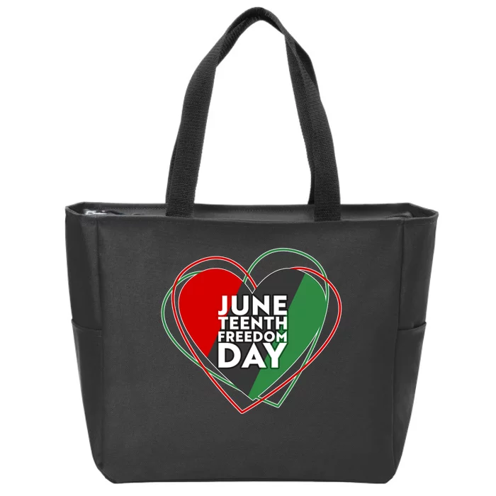 Juneteenth Freedom Day Heart Traditional Colors Zip Tote Bag