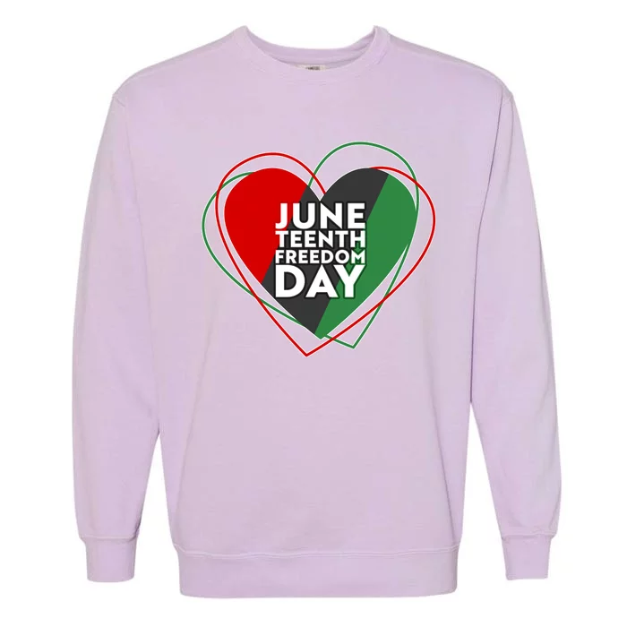 Juneteenth Freedom Day Heart Traditional Colors Garment-Dyed Sweatshirt