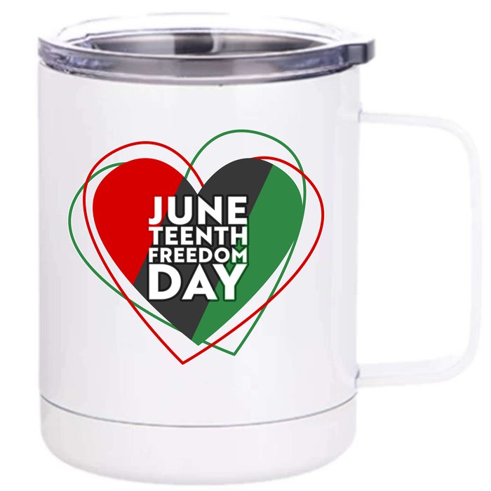 Juneteenth Freedom Day Heart Traditional Colors Front & Back 12oz Stainless Steel Tumbler Cup