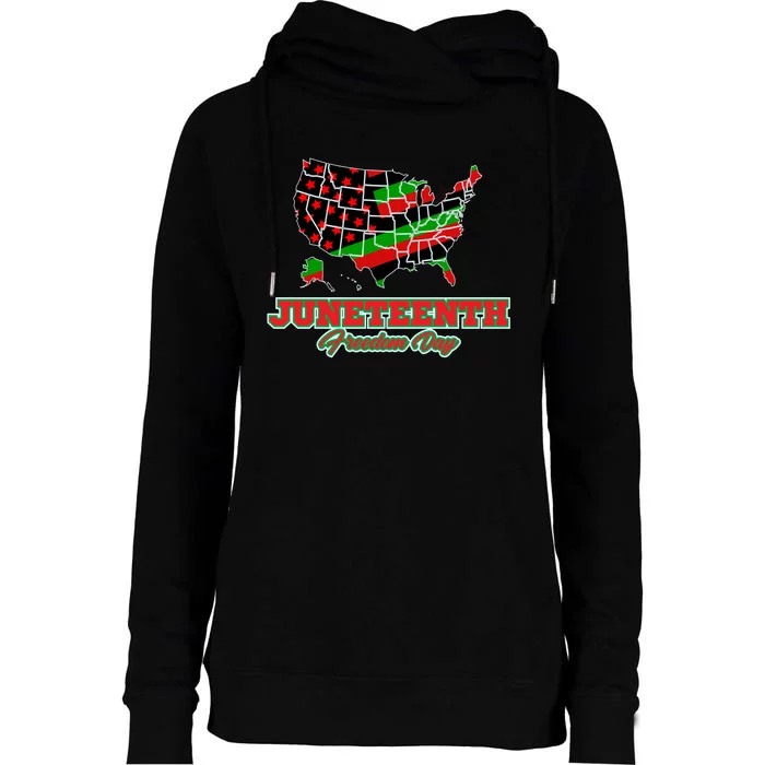 Juneteenth Freedom Day USA Womens Funnel Neck Pullover Hood