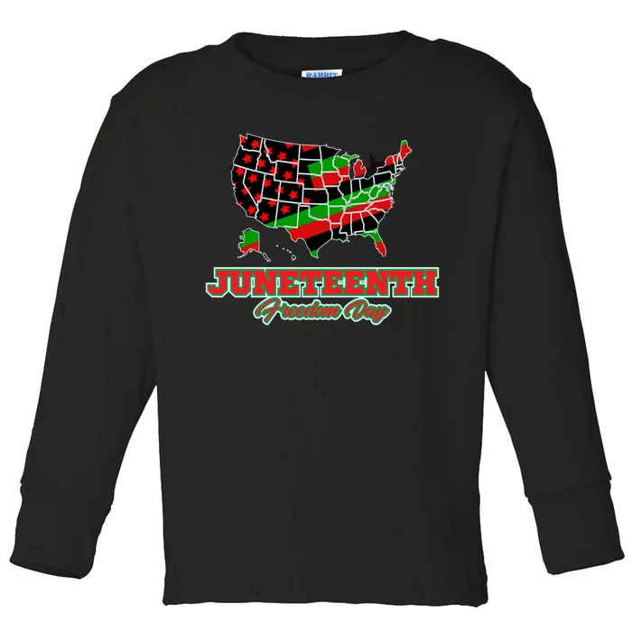 Juneteenth Freedom Day USA Toddler Long Sleeve Shirt