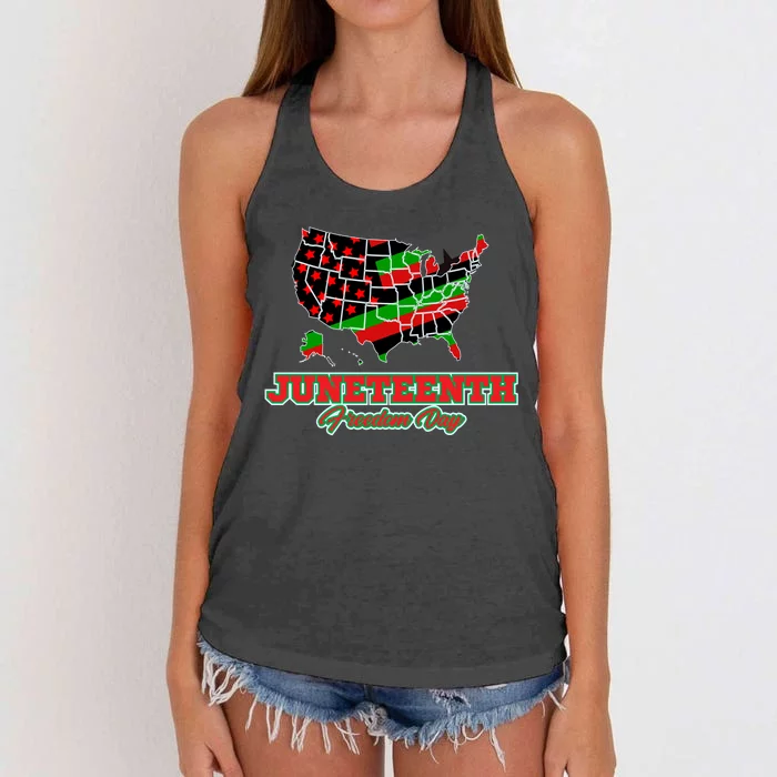 Juneteenth Freedom Day USA Women's Knotted Racerback Tank