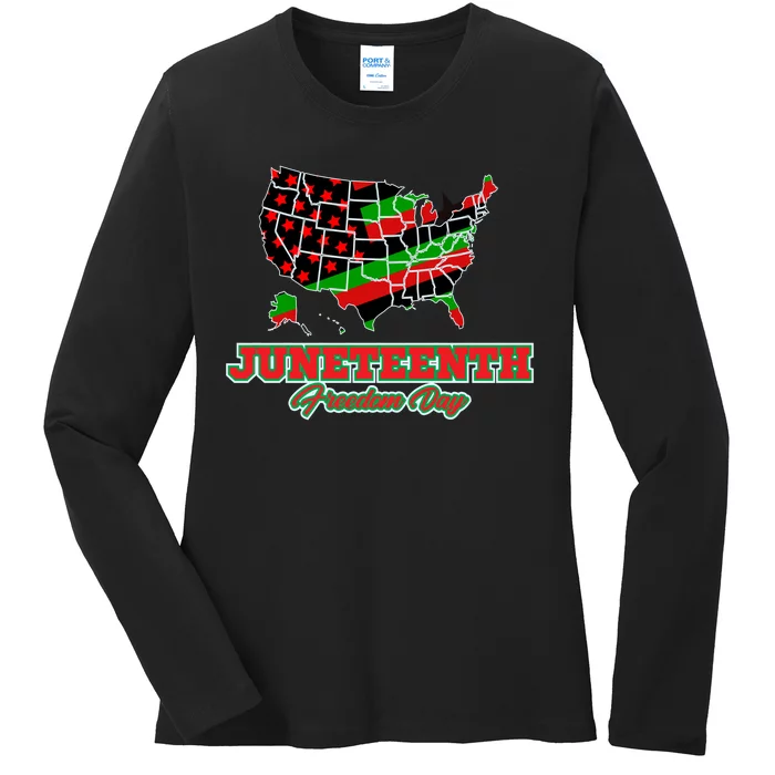 Juneteenth Freedom Day USA Ladies Long Sleeve Shirt