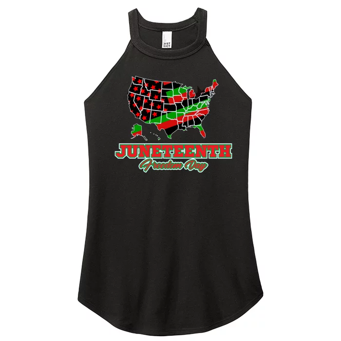 Juneteenth Freedom Day USA Women’s Perfect Tri Rocker Tank