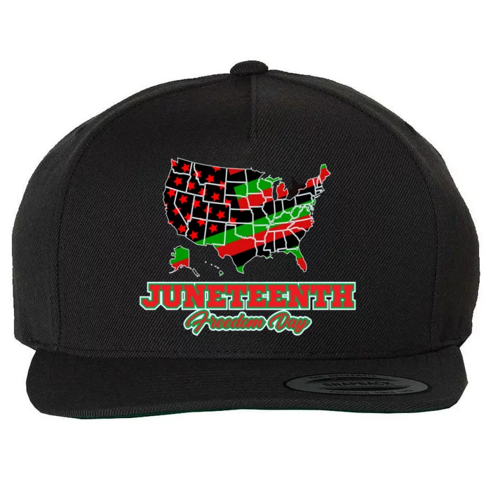 Juneteenth Freedom Day USA Wool Snapback Cap