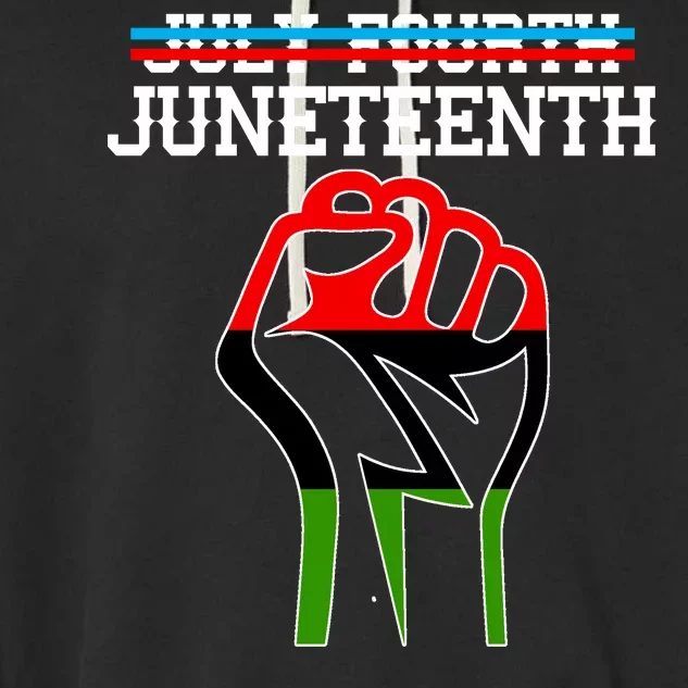 Juneteenth Freedom Fist Garment-Dyed Fleece Hoodie