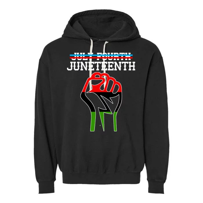 Juneteenth Freedom Fist Garment-Dyed Fleece Hoodie