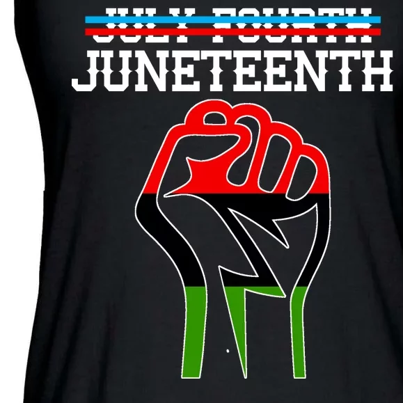 Juneteenth Freedom Fist Ladies Essential Flowy Tank