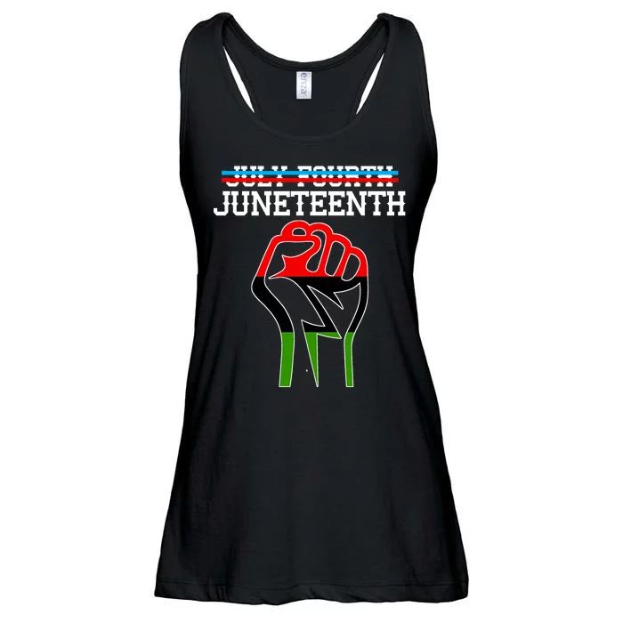 Juneteenth Freedom Fist Ladies Essential Flowy Tank