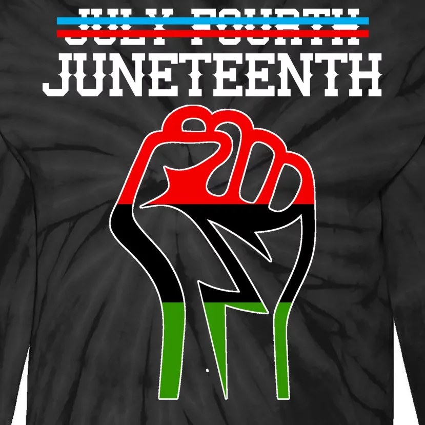 Juneteenth Freedom Fist Tie-Dye Long Sleeve Shirt