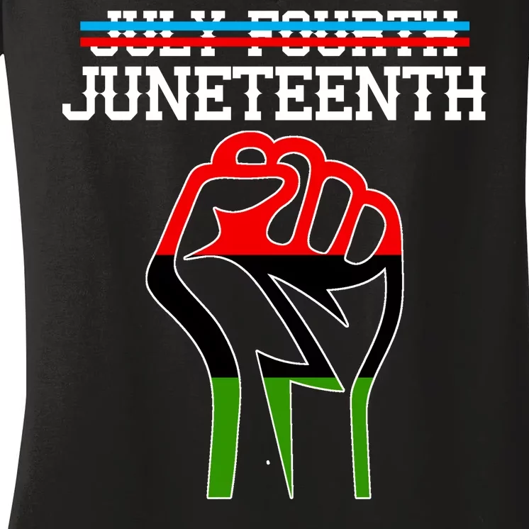 Juneteenth Freedom Fist Women's V-Neck T-Shirt