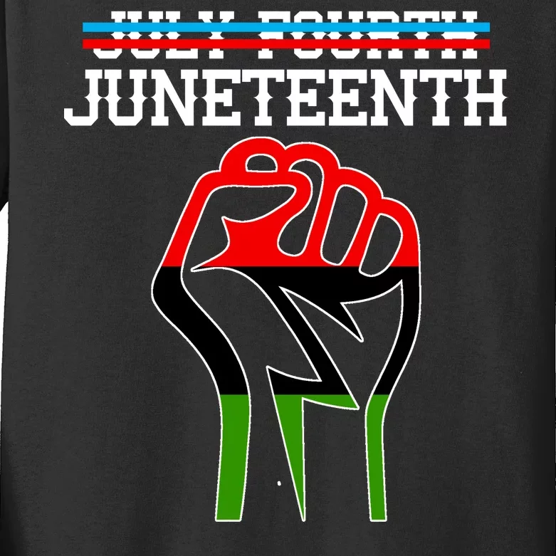 Juneteenth Freedom Fist Kids Long Sleeve Shirt