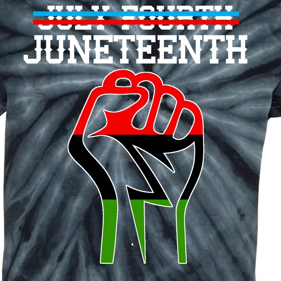 Juneteenth Freedom Fist Kids Tie-Dye T-Shirt