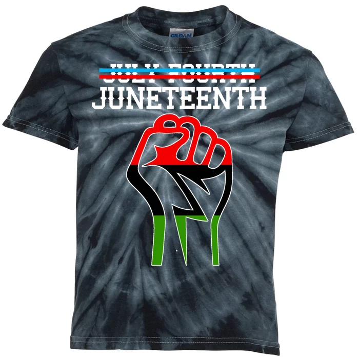 Juneteenth Freedom Fist Kids Tie-Dye T-Shirt