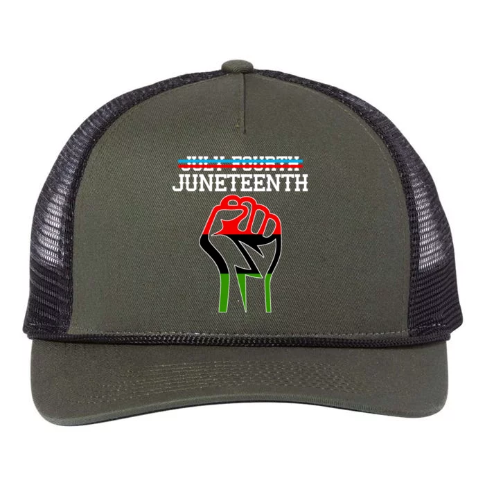 Juneteenth Freedom Fist Retro Rope Trucker Hat Cap