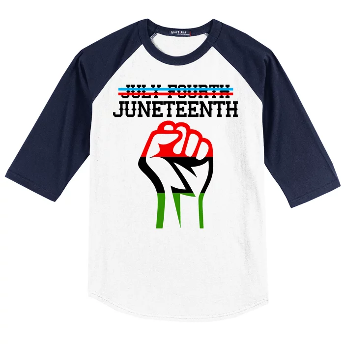 Juneteenth Freedom Fist Baseball Sleeve Shirt