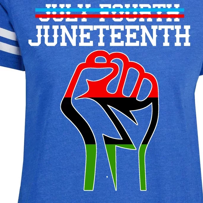 Juneteenth Freedom Fist Enza Ladies Jersey Football T-Shirt