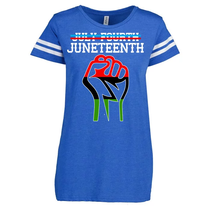 Juneteenth Freedom Fist Enza Ladies Jersey Football T-Shirt