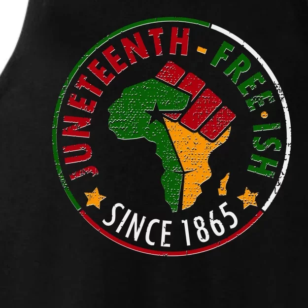 Juneteenth Freeish Since 1865 Ladies Tri-Blend Wicking Tank