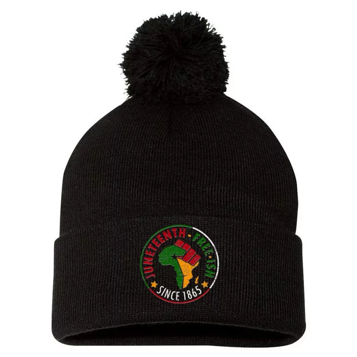 Juneteenth Freeish Since 1865 Pom Pom 12in Knit Beanie