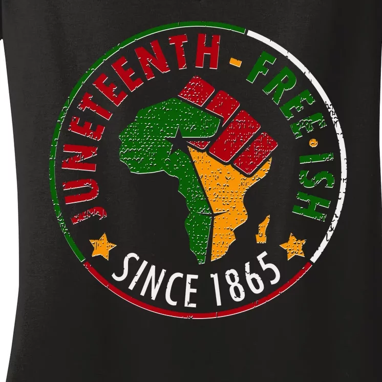 Juneteenth Freeish Since 1865 Women's V-Neck T-Shirt