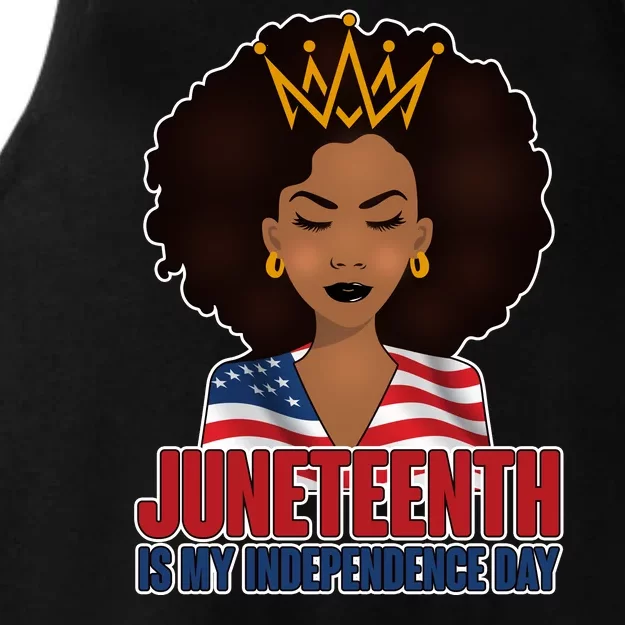 Juneteenth Is My Independence Day African American USA Flag Ladies Tri-Blend Wicking Tank