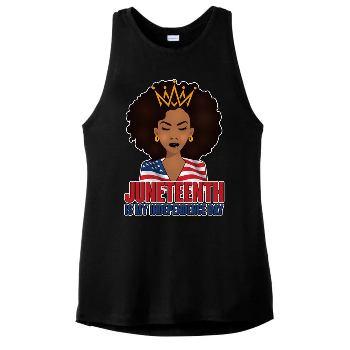 Juneteenth Is My Independence Day African American USA Flag Ladies Tri-Blend Wicking Tank