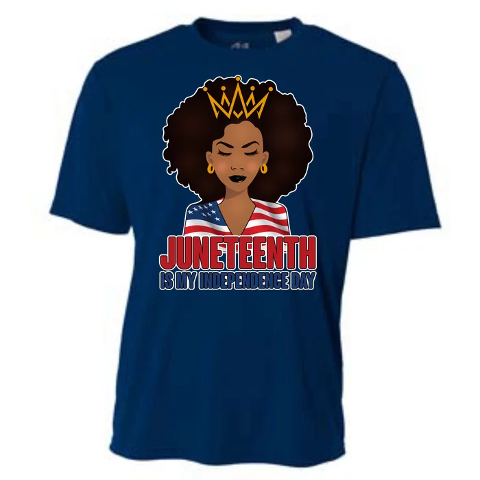 Juneteenth Is My Independence Day African American USA Flag Cooling Performance Crew T-Shirt