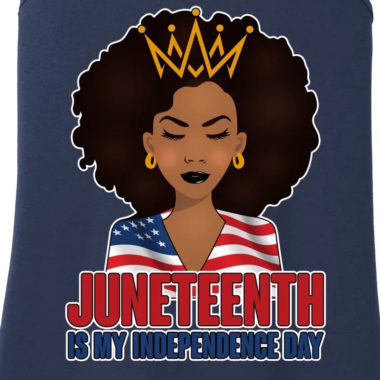 Juneteenth Is My Independence Day African American USA Flag Ladies Essential Tank