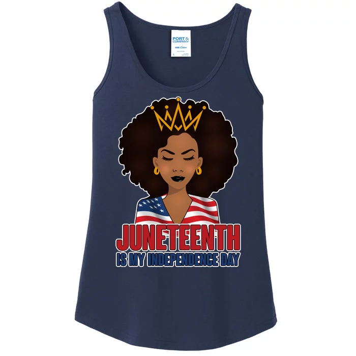 Juneteenth Is My Independence Day African American USA Flag Ladies Essential Tank