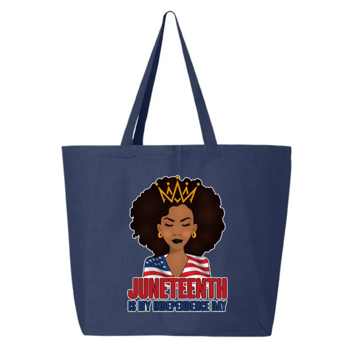 Juneteenth Is My Independence Day African American USA Flag 25L Jumbo Tote