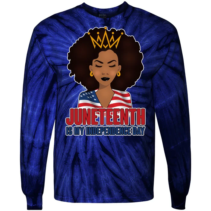 Juneteenth Is My Independence Day African American USA Flag Tie-Dye Long Sleeve Shirt