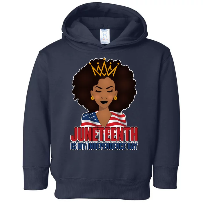 Juneteenth Is My Independence Day African American USA Flag Toddler Hoodie