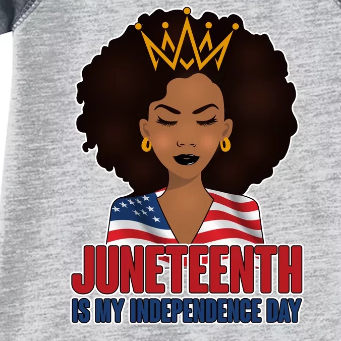 Juneteenth Is My Independence Day African American USA Flag Infant Baby Jersey Bodysuit