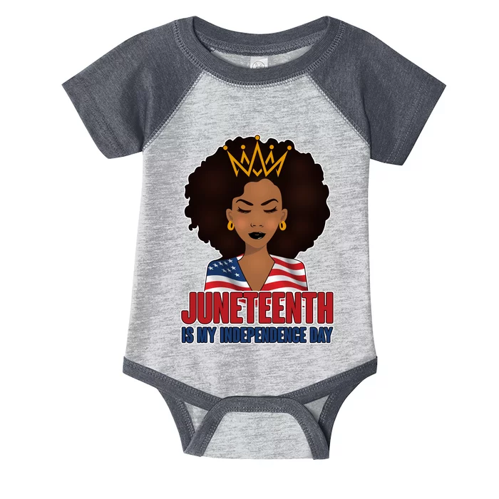 Juneteenth Is My Independence Day African American USA Flag Infant Baby Jersey Bodysuit