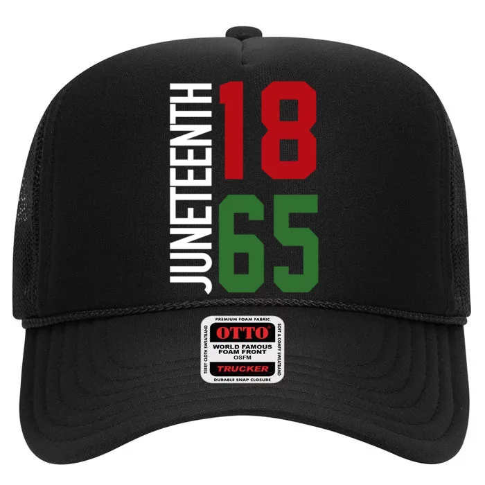 Juneteenth Jersey 1865 High Crown Mesh Trucker Hat