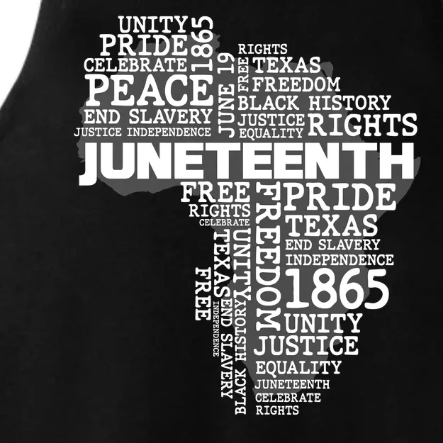 Juneteenth June 19 1865 Africa Word Cloud Art Ladies Tri-Blend Wicking Tank