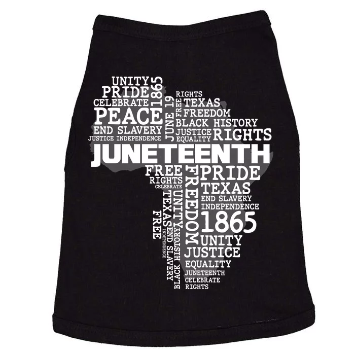 Juneteenth June 19 1865 Africa Word Cloud Art Doggie Tank