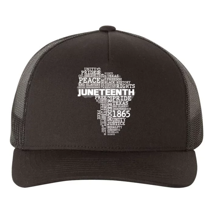 Juneteenth June 19 1865 Africa Word Cloud Art Yupoong Adult 5-Panel Trucker Hat