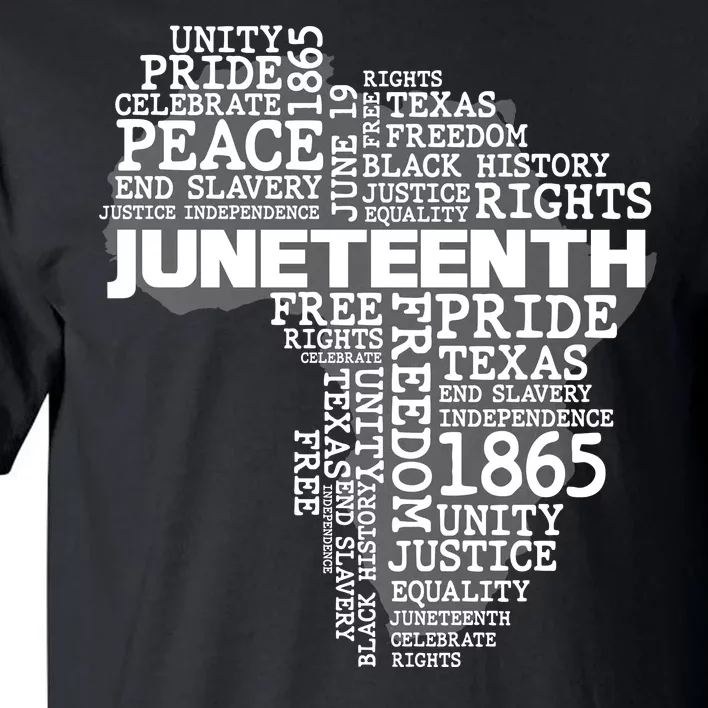 Juneteenth June 19 1865 Africa Word Cloud Art Tall T-Shirt